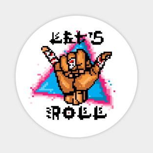 Let's Roll 8-Bit Hang Loose Hand Magnet